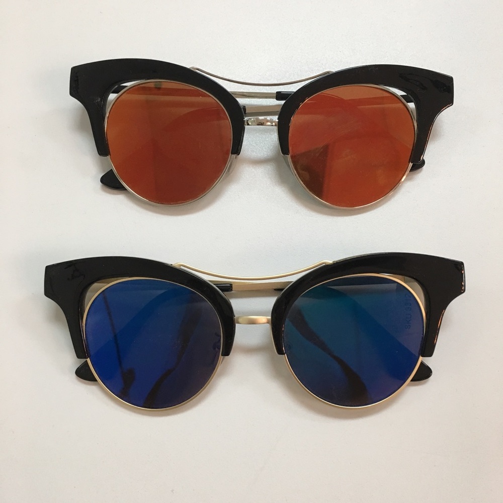 Hypno Cat Eye Sunnies Black With Color Lens